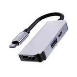 Hub/Dock Techsuit Docking Station TurboChargeX 3 in 1 (H4), Type-C to Type-C, USB, HDMI, 4K@30Hz, PD87W, Gri
