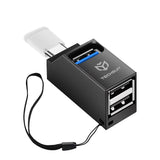 Hub/Dock Techsuit Mini Docking Station EchoLink 3 in 1 (H10), Type-C to 2x USB 2.0, 1x USB 3.0, Negru