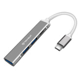 Hub/Dock Techsuit Docking Station PolarisBridge 4 in 1 (H18), USB-C to 1x USB 3.0, 2x USB 2.0, 1x Type-C, Gri /White