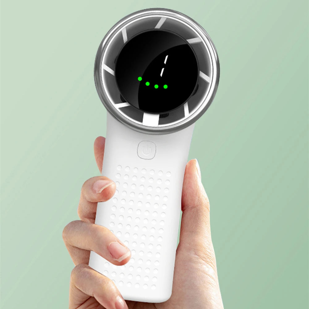 Techsuit Premium Mini Hand Fan (A8), with LED Digital Display, USB-C Rechargeable, 5 Wind Speeds, 3600mAh, Negru