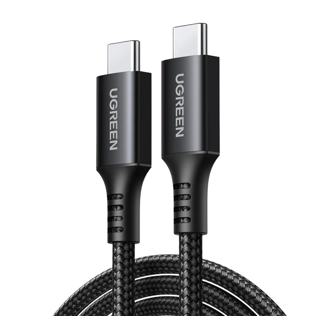 Cablu Ugreen US567 (15373), USB-C to USB-C, 3A, 60W, 1m, Nylon, Negru Gray