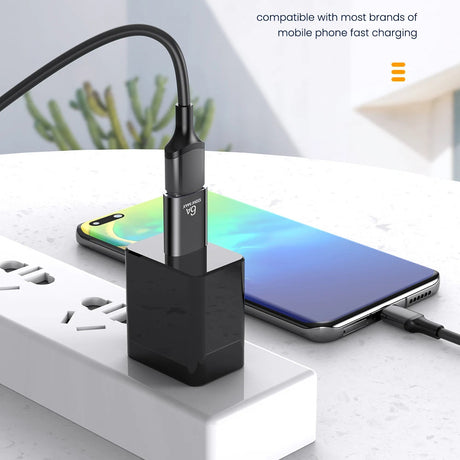 Adaptor Techsuit Premium OTG Adapter HyperPort (A2), USB to Type-C, 5Gbps, 6A, 120W, Converter for PC/Laptop, Negru / Orange