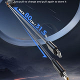 Incarcator Techsuit Premium Car NanoVoltX (C1), with Retractable USB-C, Lightning Cables, USB 2.4A, PD30W, 69W, 180°, Gri