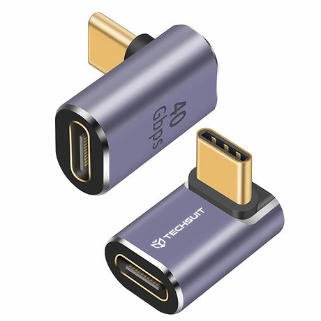 Adaptor Techsuit Premium OTG Adapter TitanCoreX (A12), Type-C to Type-C, 40Gbps, 3A, Plug and Play, Support PD Fast Charging, Gri