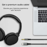 Adaptor Techsuit Premium Cable Adapter NexaSound (AC16), Type-C to 3.5mm Jack, DAC Chip, Nylon Braided + Aluminum Alloy, 1m, Gri