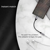 Adaptor Techsuit (set de 2) Premium Cable Adapter FuseXound (AC12), Type-C to 3.5mm Jack, 3A, DAC Chip, Plug and Play, Braid, Gri