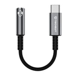 Adaptor Techsuit Premium Cable Adapter SonicPiX (AC14), Type-C to 3.5mm Jack, 3A, DAC Chip, Aluminum, Digital Decoder, 0.1m, Gri