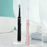 Bitvae Electric Toothbrush (E11), Ultrasonic, 8 Heads, Travel Case, White/Clean/Sensitive/Polish/Massage Modes, Negru