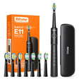Bitvae Electric Toothbrush (E11), Ultrasonic, 8 Heads, Travel Case, White/Clean/Sensitive/Polish/Massage Modes, Negru