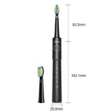 Bitvae Electric Toothbrush (E11), Ultrasonic, 8 Heads, Travel Case, White/Clean/Sensitive/Polish/Massage Modes, Negru