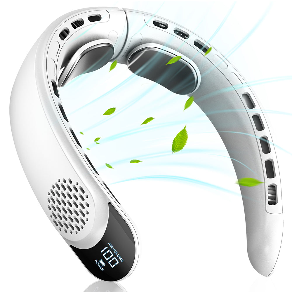Techsuit Neck Fan (S8) alb, ventilator portabil