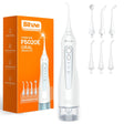Bitvae Water Flosser (BV5020E), with 4x Standard, 1x Periodontal, 1x Orthodontic, 1x Tongue Nozzel, 300ml, 3 Modes, Alb