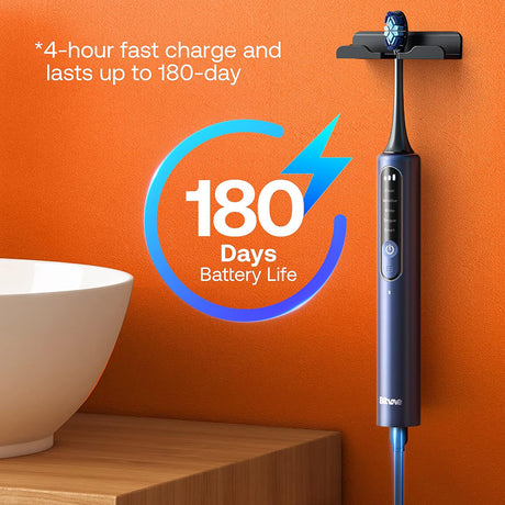 Bitvae Electric Toothbrush (BVS3 Smart), Sonic, 4 Heads with Cover, Case, 5Modes, Timer, Pressure Sensor, App, Night Blue