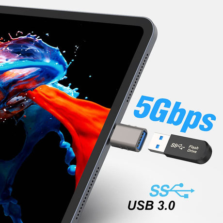 Adaptor Techsuit Premium OTG Adapter SlateVolt (A10), USB 3.0 to Type-C, 5Gbps, 3A, Zinc Alloy, Support for Thunderbolt 3, Gri