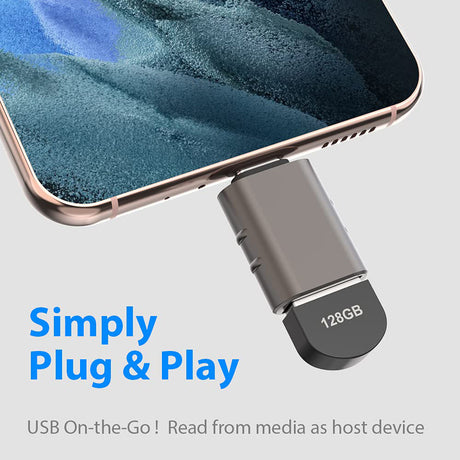 Adaptor Techsuit Premium OTG Adapter SlateVolt (A10), USB 3.0 to Type-C, 5Gbps, 3A, Zinc Alloy, Support for Thunderbolt 3, Gri