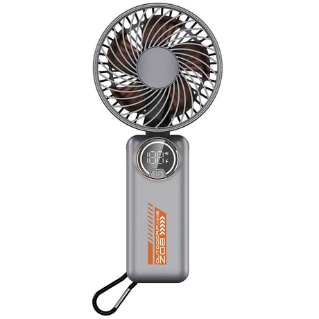 Techsuit Premium Mini Hand Fan (Z8), with LED Digital Display, USB-C Rechargeable, 3 Wind Speeds, 2A, 3600mAh, Alb