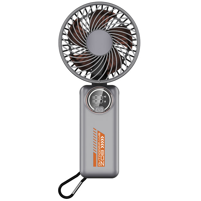 Techsuit Premium Mini Hand Fan (Z8), with LED Digital Display, USB-C Rechargeable, 3 Wind Speeds, 2A, 3600mAh, Alb