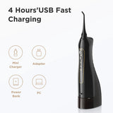 Bitvae Water Flosser (BV5020E), with 4x Standard, 1x Periodontal, 1x Orthodontic, 1x Tongue Nozzel, 300ml, 3 Modes, Negru