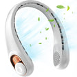 Techsuit Neck Fan (S9), Portable, with Digital Display, 3 Wind Speeds, 5200mAh, 5800RPM, Alb