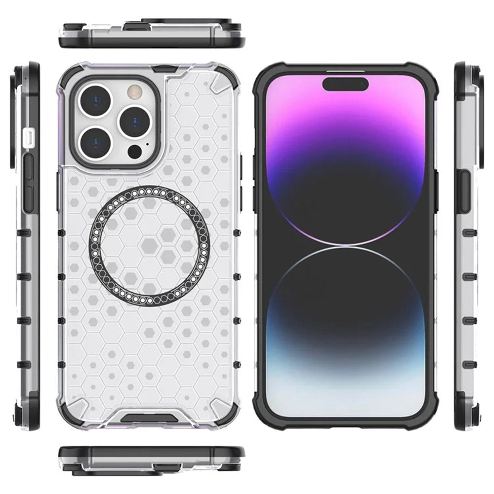 Husa de protectie Techsuit HoneyComb Shield MagSafe compatibil cu iPhone 14 Pro, Alb