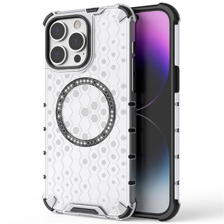 Husa de protectie Techsuit HoneyComb Shield MagSafe compatibil cu iPhone 14 Pro, Alb