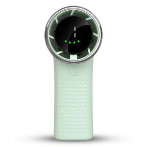 Techsuit Premium Mini Hand Fan (A8), with LED Digital Display, USB-C Rechargeable, 5 Wind Speeds, 3600mAh, Verde