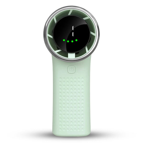 Techsuit Premium Mini Hand Fan (A8), with LED Digital Display, USB-C Rechargeable, 5 Wind Speeds, 3600mAh, Verde