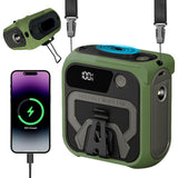 Techsuit Premium Portable Mini Fan (Z13), with Power Bank, Rechargeable, 5 Wind Speeds, Belt Buckle, 10000mAh, Verde