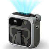 Techsuit Premium Portable Mini Fan (Z13), with Power Bank, Rechargeable, 5 Wind Speeds, Belt Buckle, 10000mAh, Gri