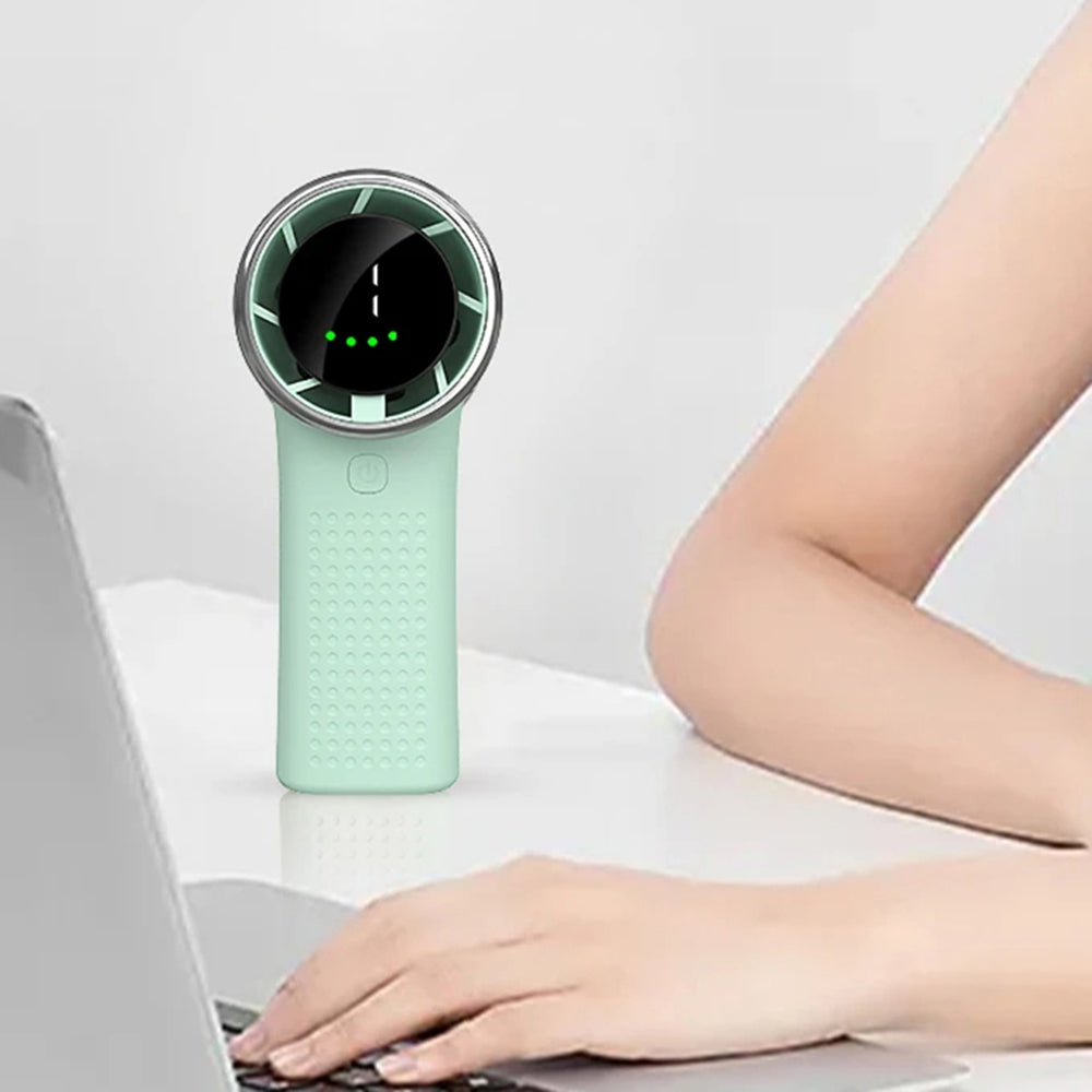 Techsuit Premium Mini Hand Fan (A8), with LED Digital Display, USB-C Rechargeable, 5 Wind Speeds, 3600mAh, Roz