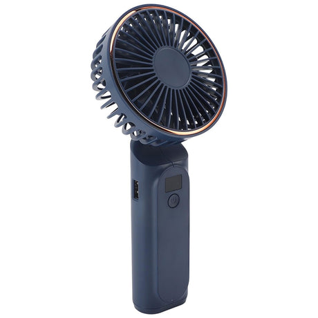 Techsuit Premium Mini Hand Fan (M12), with LED Digital Display, USB-C Rechargeable, 6 Wind Speeds, 5000mAh, Albastru