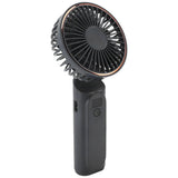 Techsuit Premium Mini Hand Fan (M12), with LED Digital Display, USB-C Rechargeable, 6 Wind Speeds, 5000mAh, Negru