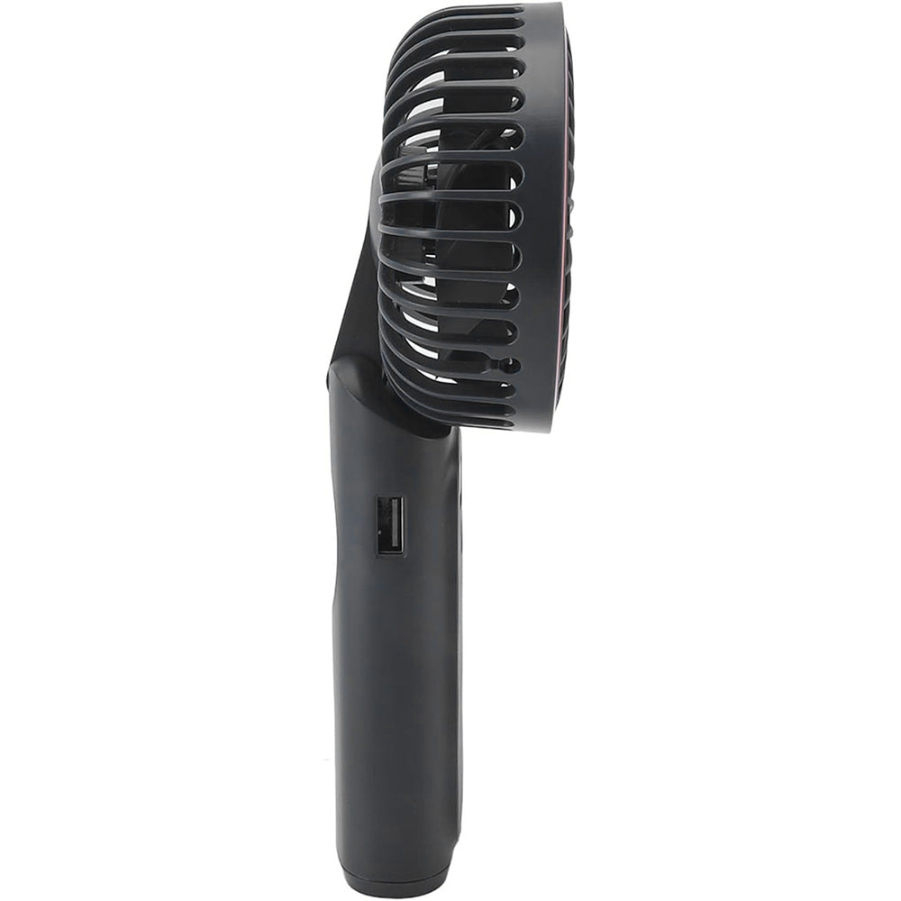 Techsuit Premium Mini Hand Fan (M12), with LED Digital Display, USB-C Rechargeable, 6 Wind Speeds, 5000mAh, Negru