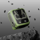 Techsuit Premium Portable Mini Fan (Z13), with Power Bank, Rechargeable, 5 Wind Speeds, Belt Buckle, 10000mAh, Verde