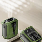 Techsuit Premium Portable Mini Fan (Z13), with Power Bank, Rechargeable, 5 Wind Speeds, Belt Buckle, 10000mAh, Verde