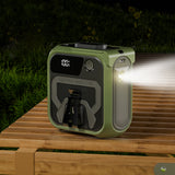 Techsuit Premium Portable Mini Fan (Z13), with Power Bank, Rechargeable, 5 Wind Speeds, Belt Buckle, 10000mAh, Verde