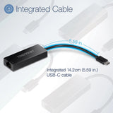 Adaptor Techsuit Ethernet Adapter NetLink (AC20), Type-C Male to RJ45 LAN Port Female, 100Mbps, ABS, Negru