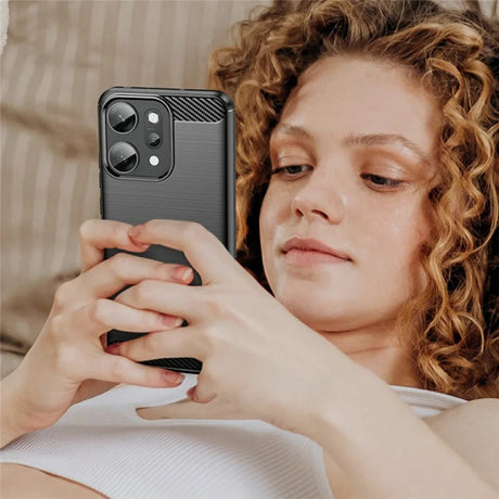 Husa de protectie Techsuit Carbon Silicone compatibil cu Oppo Reno14 Pro, Negru