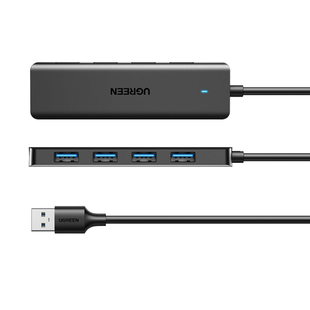Hub/Dock Ugreen Docking Station CM219 (25851), USB3.0 Male to 4x USB-A, 5Gbps, Indicator Light, 0.15m, Negru