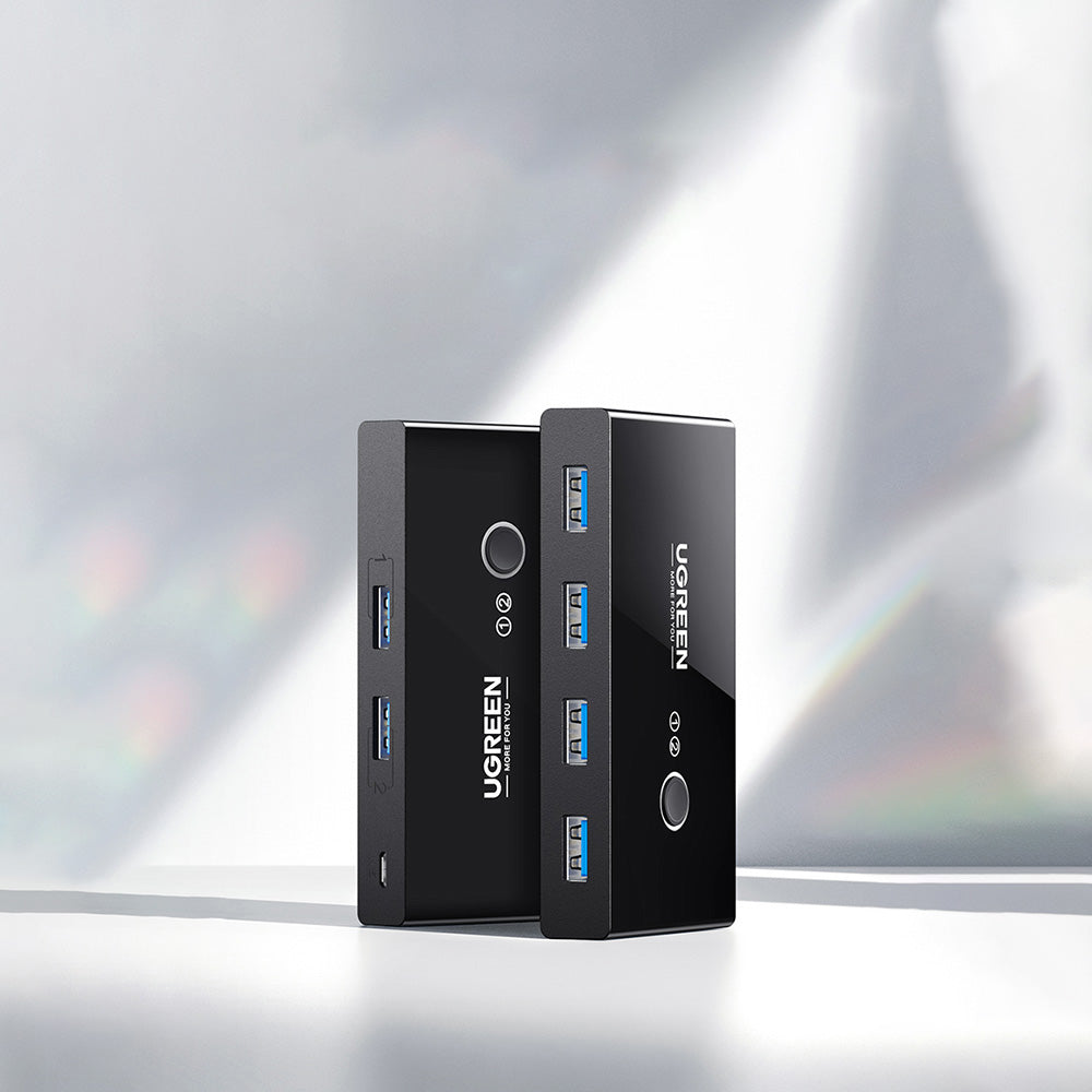Hub/Dock Ugreen Docking Station Sharing Switch Box US216 (30768), 4x USB-A, 2x USB Cable, Plug & Play, LED, 5Gb/s, 1.5m, Negru