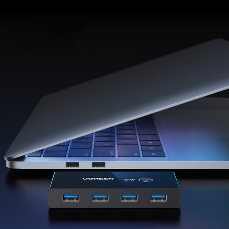 Hub/Dock Ugreen Docking Station Sharing Switch Box US216 (30768), 4x USB-A, 2x USB Cable, Plug & Play, LED, 5Gb/s, 1.5m, Negru