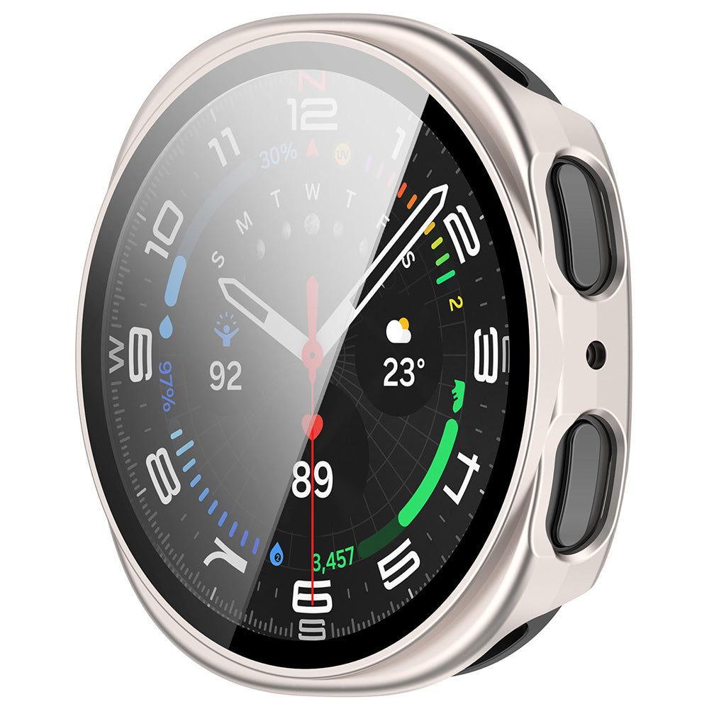 Husa pentru Samsung Galaxy Watch8 40mm + Folie - Techsuit Defense360 Pro - Pearl