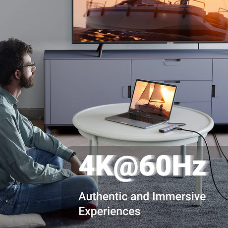 Hub/Dock Ugreen Docking Station CM512 (60515), Type-C to 2x USB, HDMI 4K, Type-C 100W, Ethernet 1Gbps, Card Reader SD, 0.2m, Gri