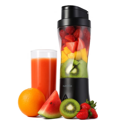 Gadget Techsuit Premium Mini Portable Blender nutriXGo (BP1), with Type-C Cable, Rechargeable, 700ml, 20000rpm, 6000mAh, Negru