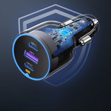 Incarcator Ugreen Car 3in1 EC703 (35024), Fast Charging, USB, 2x Type-C, USB, 75W, 3A, PD3.0, QC 3.0, Negru