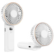 Techsuit Premium Mini Hand Fan (M12), with LED Digital Display, USB-C Rechargeable, 6 Wind Speeds, 5000mAh, Alb