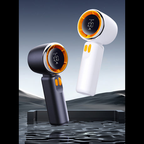 Techsuit Premium Portable Mini Fan (Z11), with LED Digital Display, USB-C Rechargeable, 100 Wind Speeds, Alb