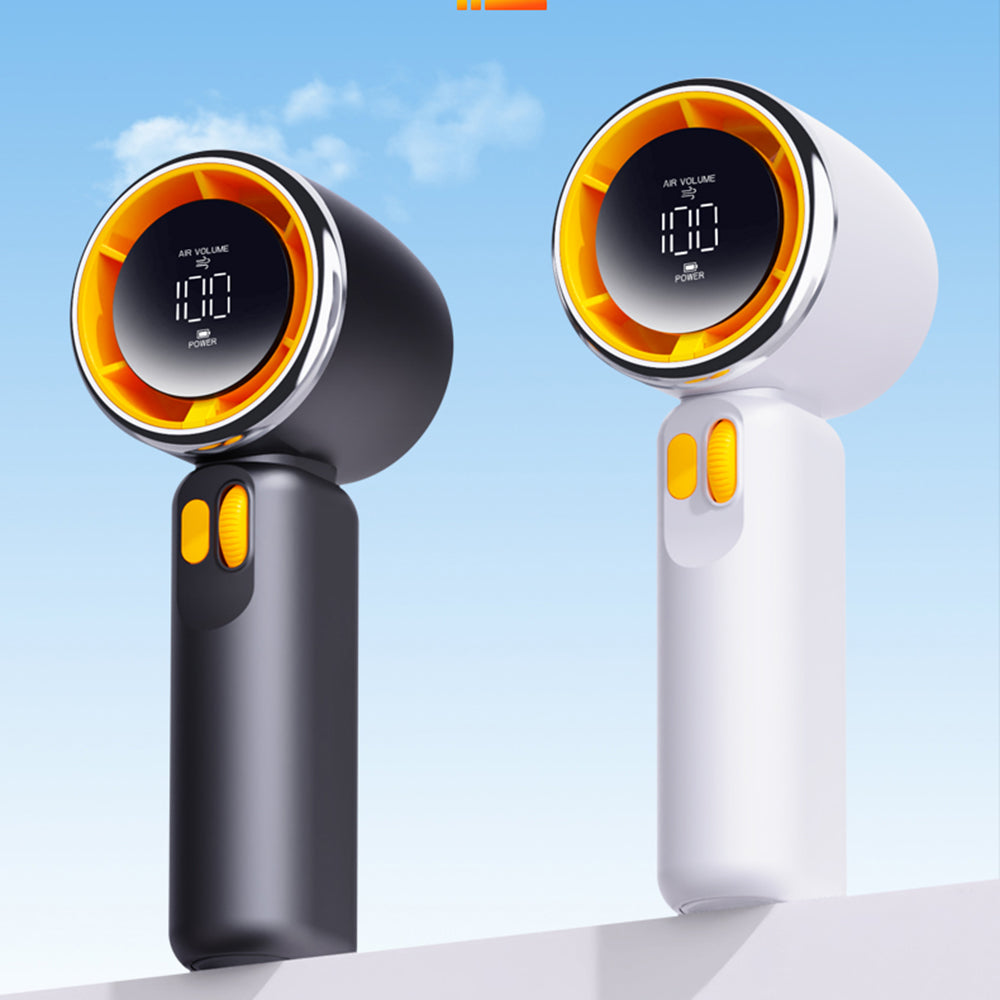 Techsuit Premium Portable Mini Fan (Z11), with LED Digital Display, USB-C Rechargeable, 100 Wind Speeds, Negru