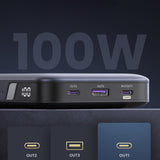 Baterie externa Ugreen PB720 (25188), Two-way Fast Charging, Digital Display, 20000mAh, USB, Type-C, 100W, 5V/3A, Negru