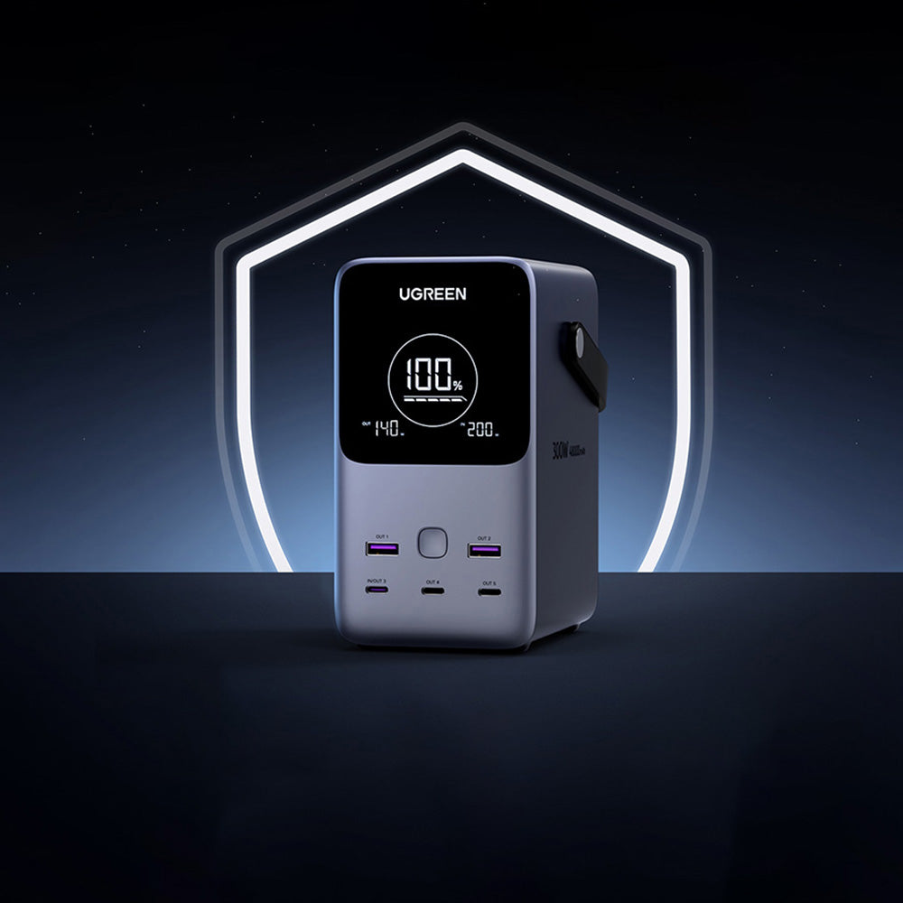 Baterie externa Ugreen PB770 (25286), 48000mAh, 2x USB / 3x Type-C, 300W, Gri